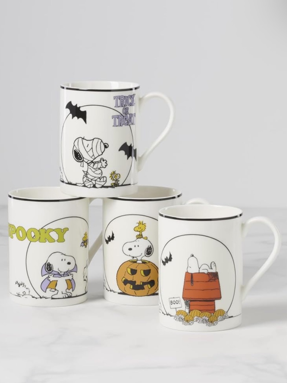 Lenox 4Pc The Great Pumpkin Halloween Porcelain Mug Set of 4
